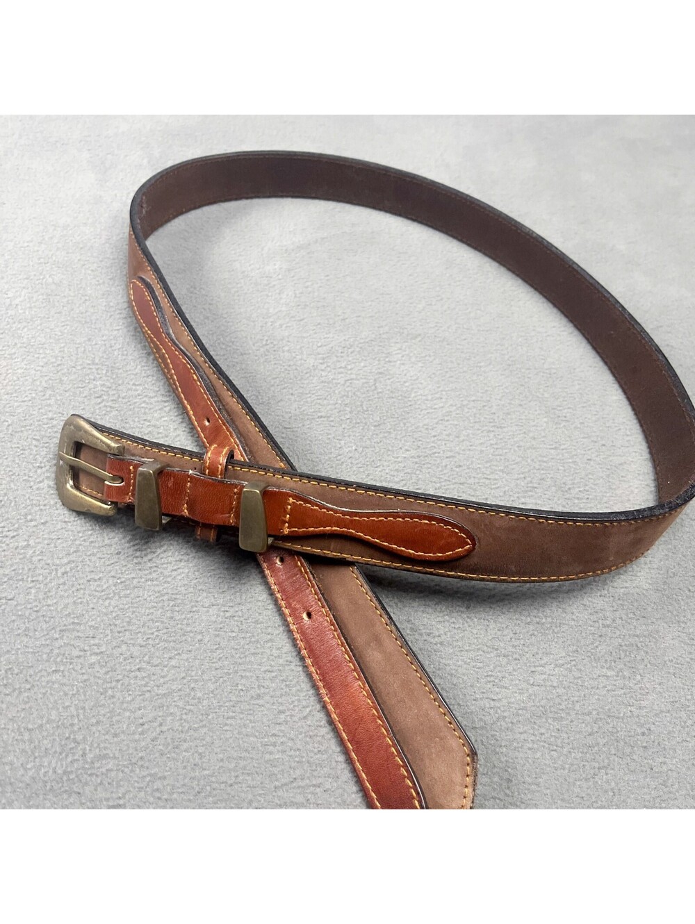 Vintage Brown Leather Basic Waist Belt, Western Ranger Style